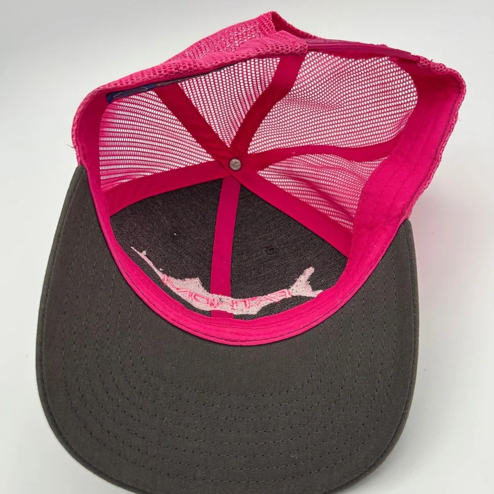 Fathom Offshore Trucker Hat Womens OS Gray Pink Mesh Fishing Outdoor Style